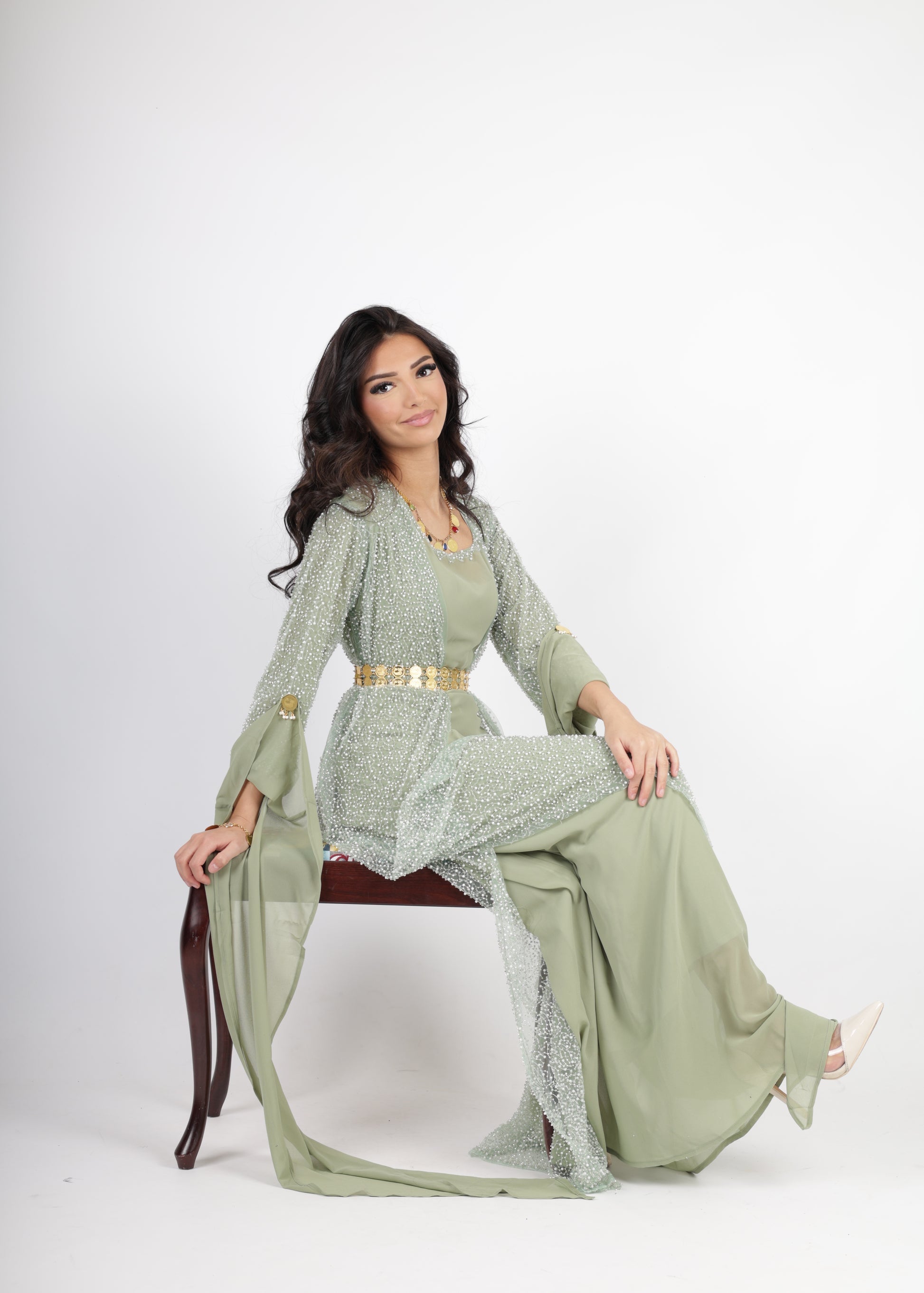Merwari Kurdish Dress magic Green