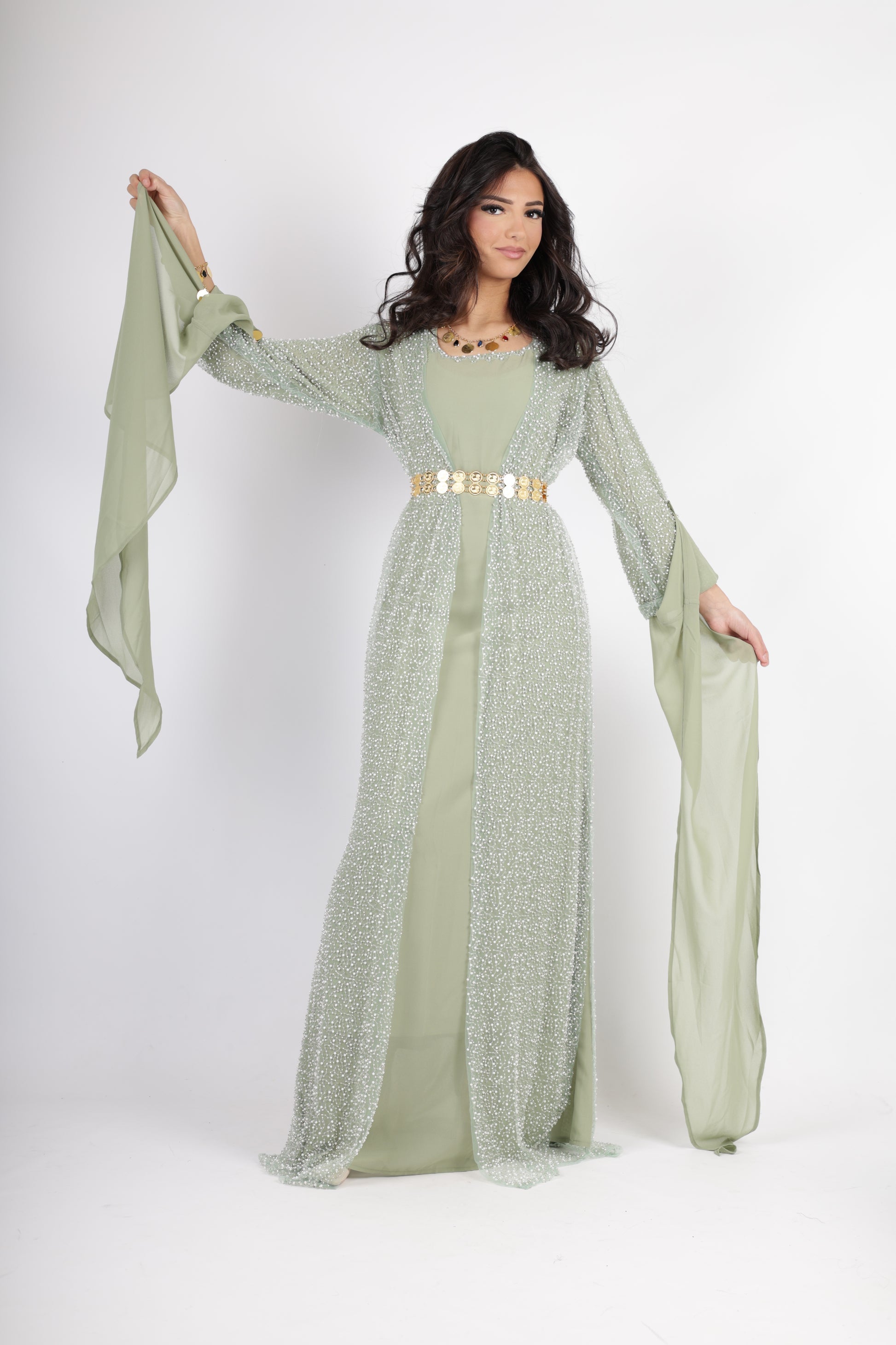 Merwari Kurdish Dress magic Green