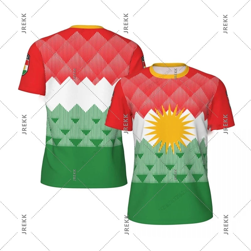 Kurdish Flag Print T-shirt For Men Football