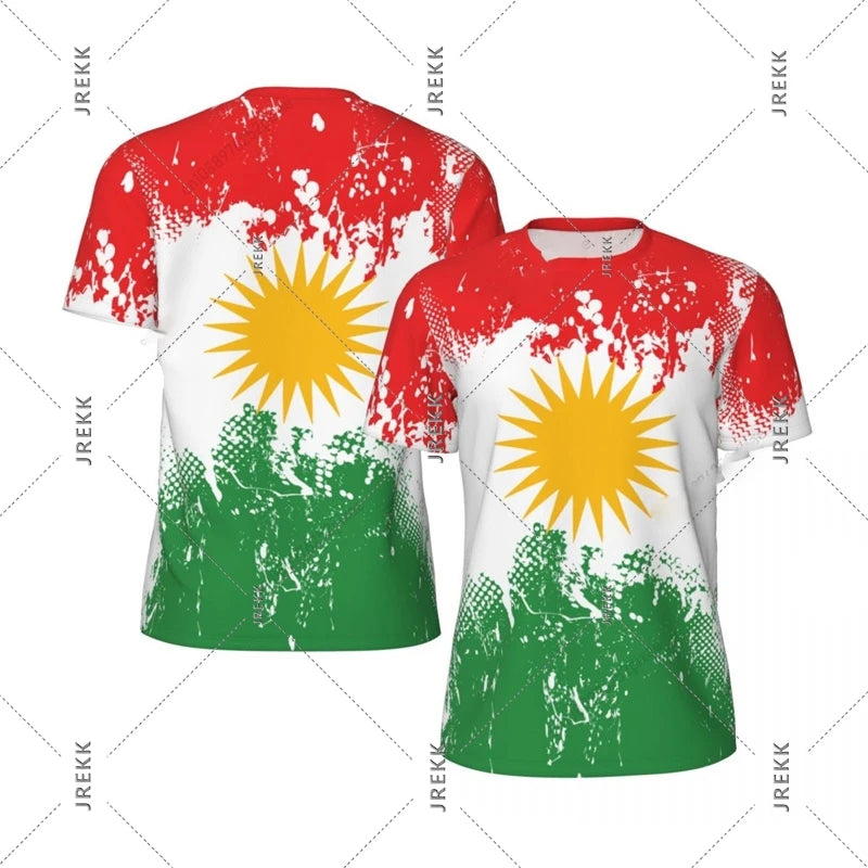 Kurdish Flag Print T-shirt For Men Football