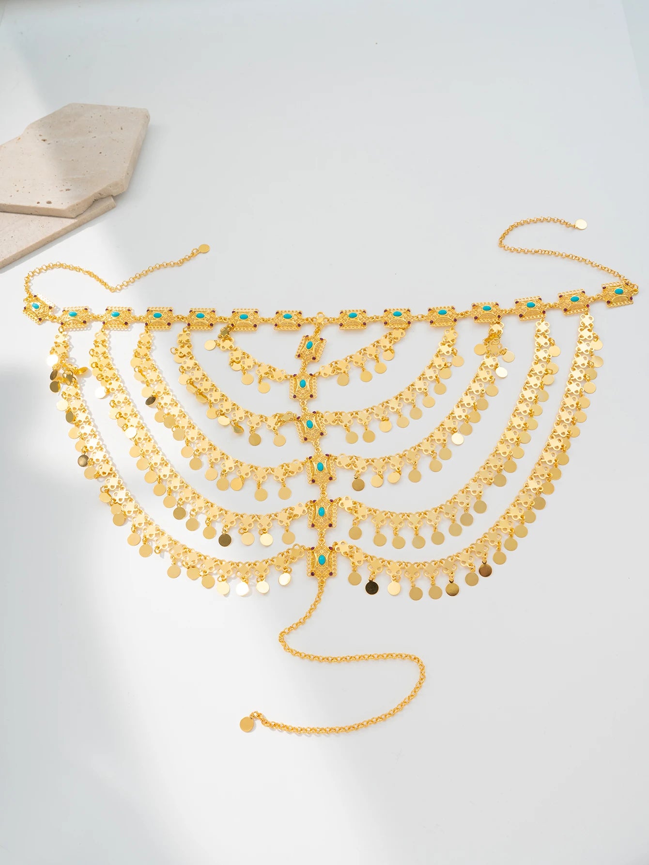 English (shortened)
Kurdish Bridal Gold-Plated Hair Chain Jewelry
Kurdish (Kurmanji)
Zîncîra Porê Bûkê Kurd bi Zêr Pêlkirî
Kurdish (Sorani)
زنجیرەی قژی بووکە کورد بە زێڕ پڵێکراو