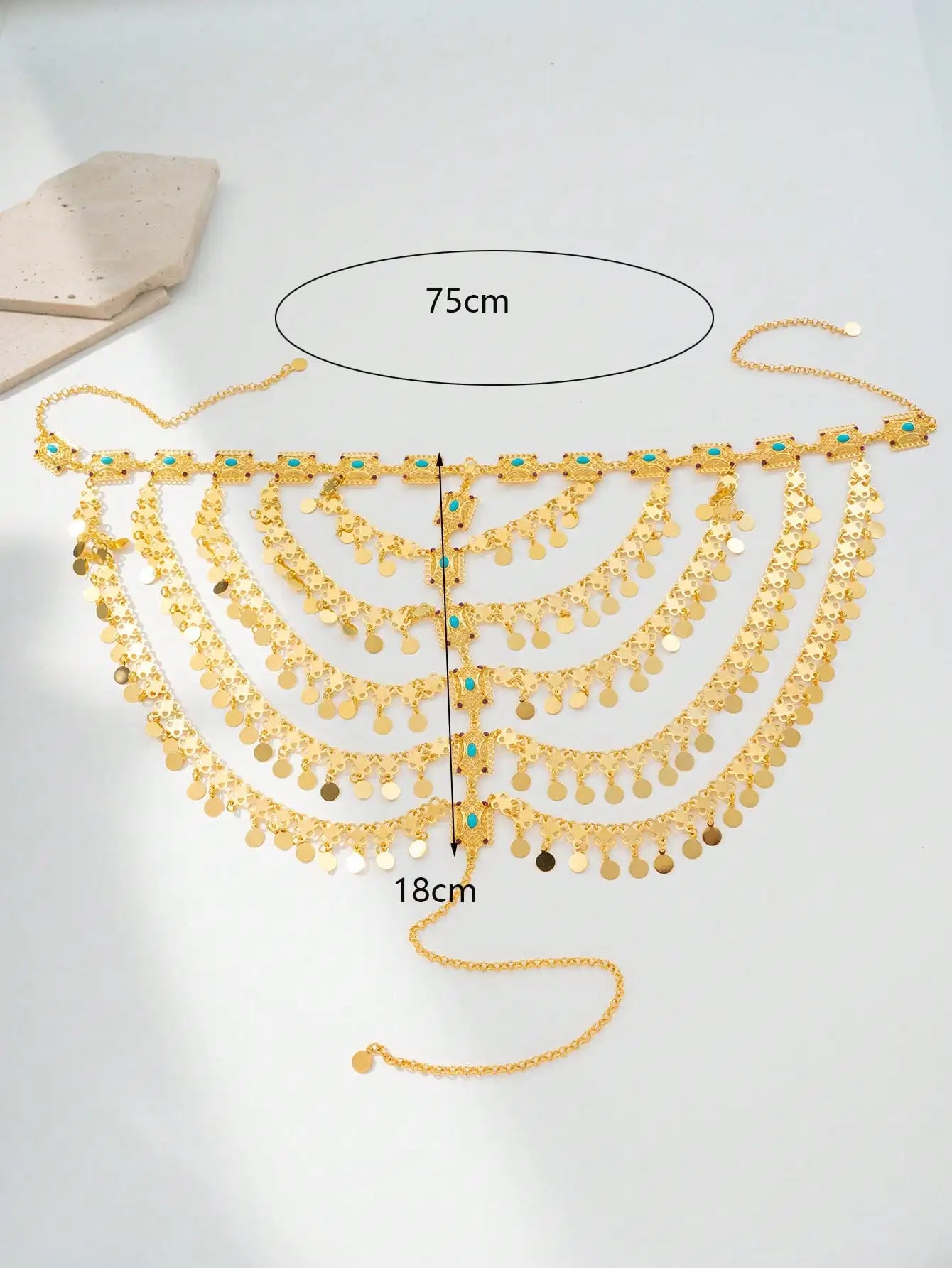 English (shortened)
Kurdish Bridal Gold-Plated Hair Chain Jewelry
Kurdish (Kurmanji)
Zîncîra Porê Bûkê Kurd bi Zêr Pêlkirî
Kurdish (Sorani)
زنجیرەی قژی بووکە کورد بە زێڕ پڵێکراو