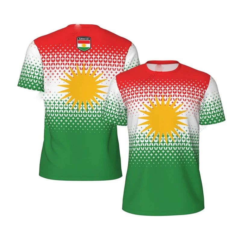 Kurdish Flag Print T-shirt For Men Football