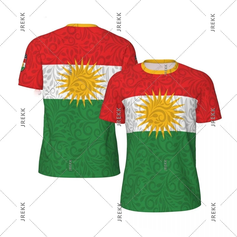 Kurdish Flag Print T-shirt For Men Football