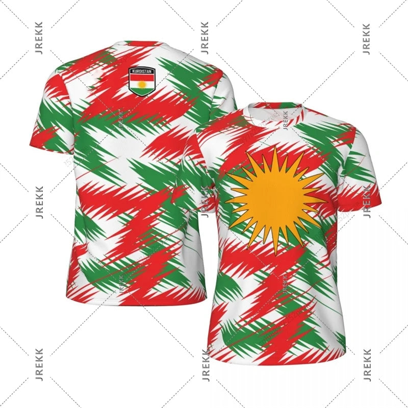 Kurdish Flag Print T-shirt For Men Football