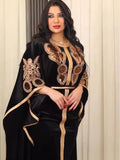 Eid Dresses Women 2023 Party Muslim Kaftan Embroidered Batwing Sleeve Dress Ramadan Abayas Caftan Jellabiya Elegant Vestidos