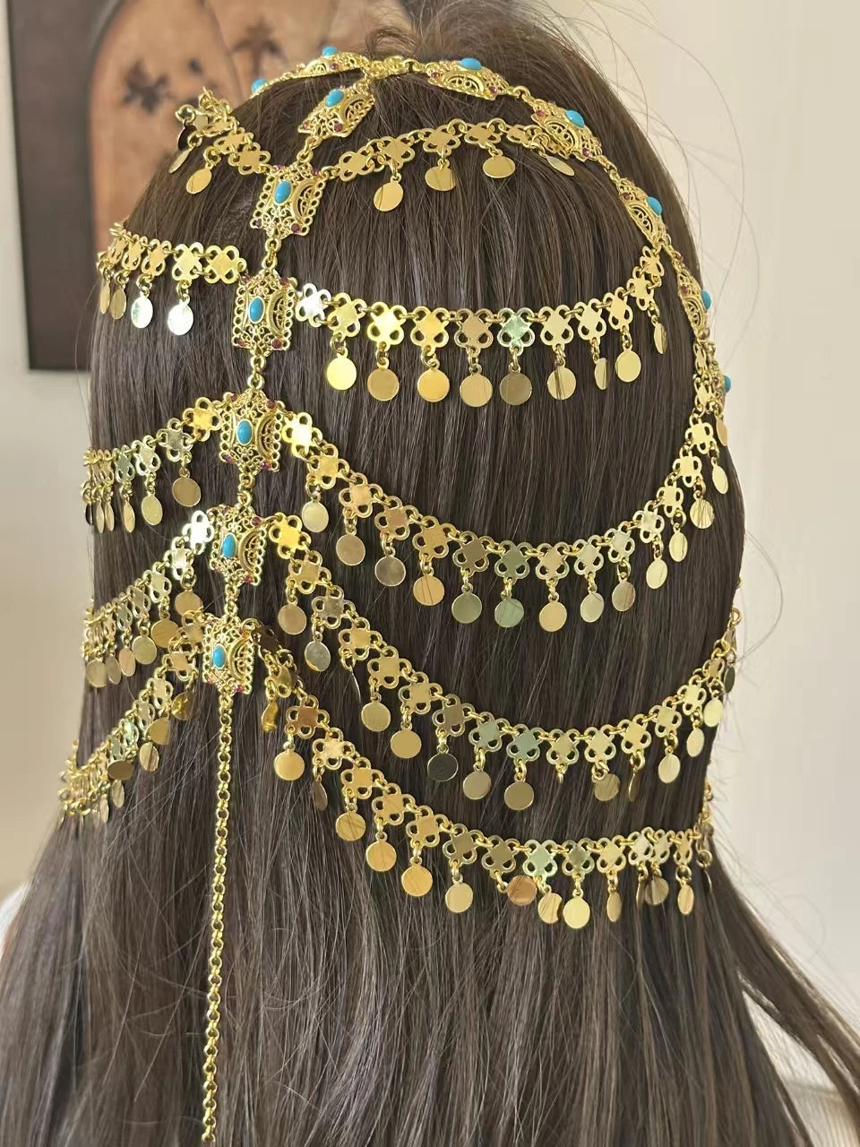 English (shortened)
Kurdish Bridal Gold-Plated Hair Chain Jewelry
Kurdish (Kurmanji)
Zîncîra Porê Bûkê Kurd bi Zêr Pêlkirî
Kurdish (Sorani)
زنجیرەی قژی بووکە کورد بە زێڕ پڵێکراو