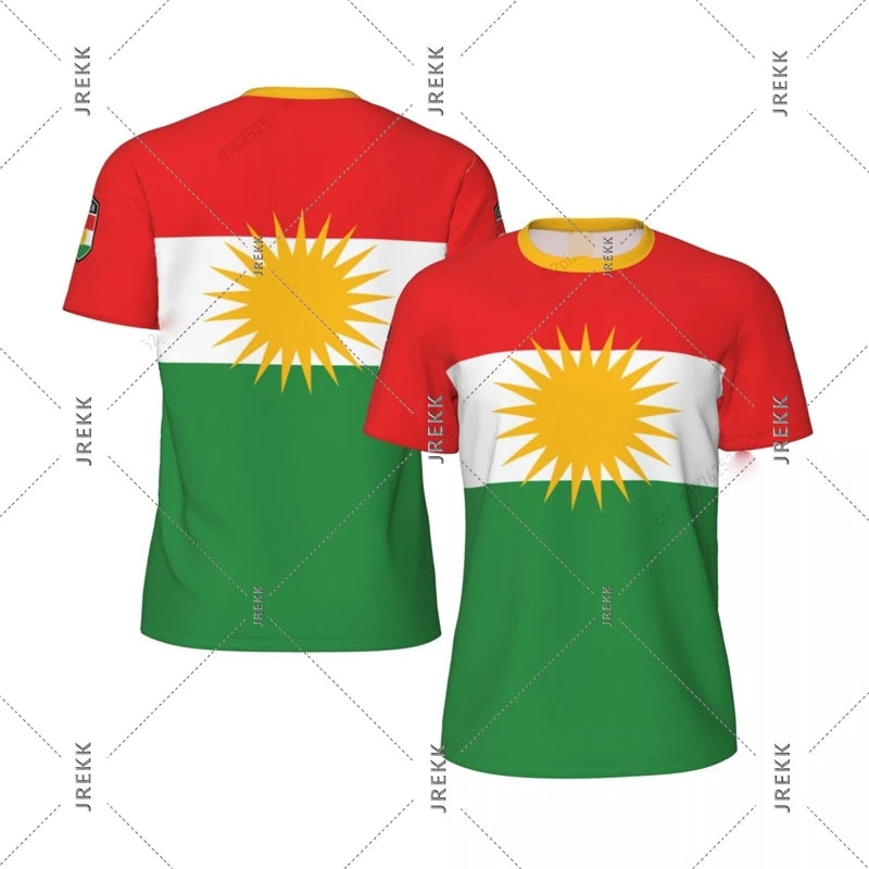 Kurdish Flag Print T-shirt For Men Football